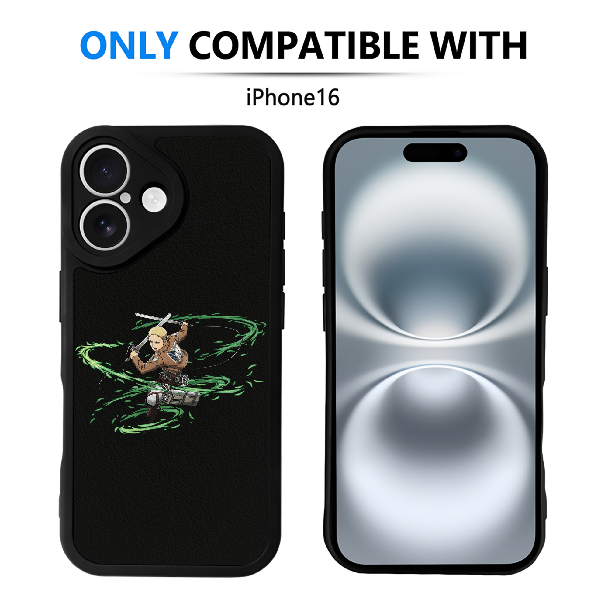 （画像用） 進撃の巨人 ライナー・ブラウン Attack on Titan Reiner Braun 【iPhone 16シリーズ対応】シリコンスマホケース（レザー調） 材質：シリコン
